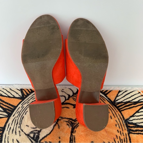 AMERICAN EAGLE OUTFITTERS RED SLIDE BLOCK HEELS 7 US - Picture 2 of 7